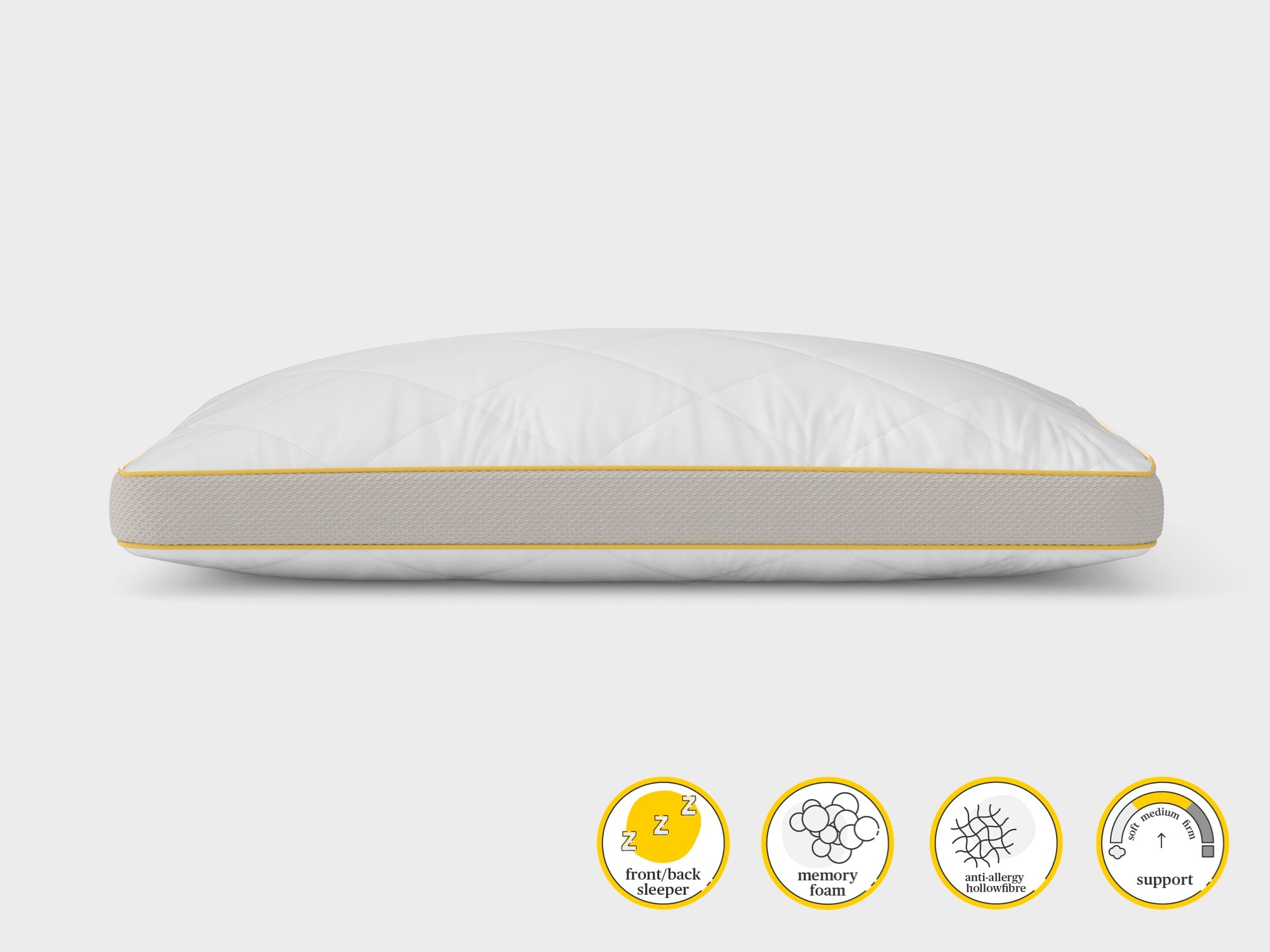 the memory foam pillow hybrid front and back sleeper