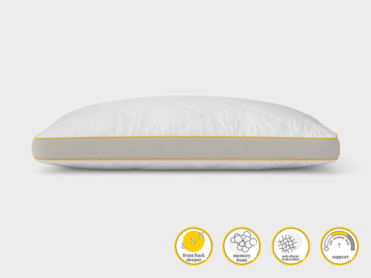 the memory foam pillow hybrid front and back sleeper