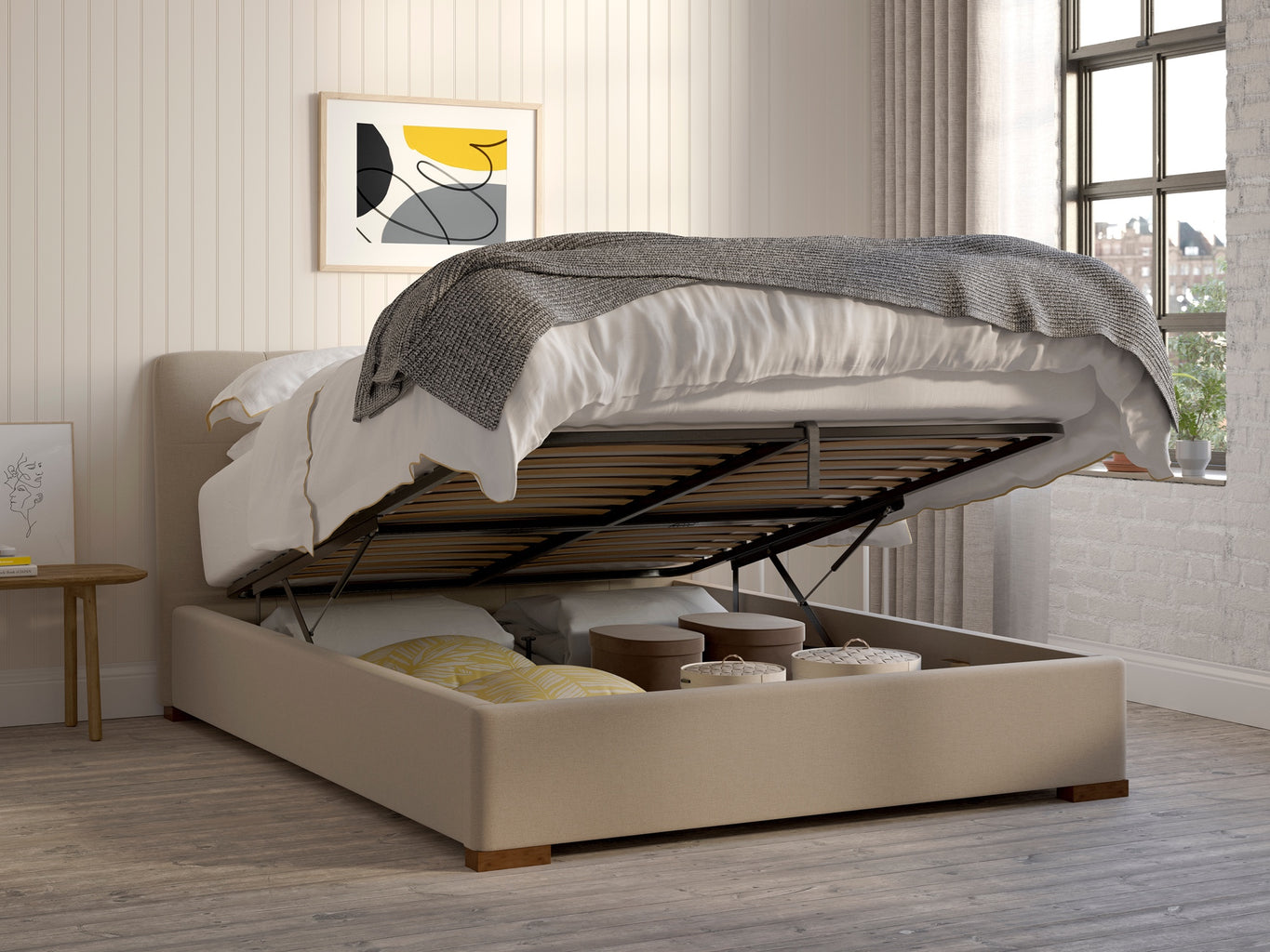 The San Diego Ottoman Bed Frame Storage Bed eve sleep